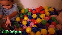 GIANT BALL PITS For Kids in Bathtub Learn Colors RED BLUE GREEN PINK PURPLE YELLOW ~ Little LaVignes