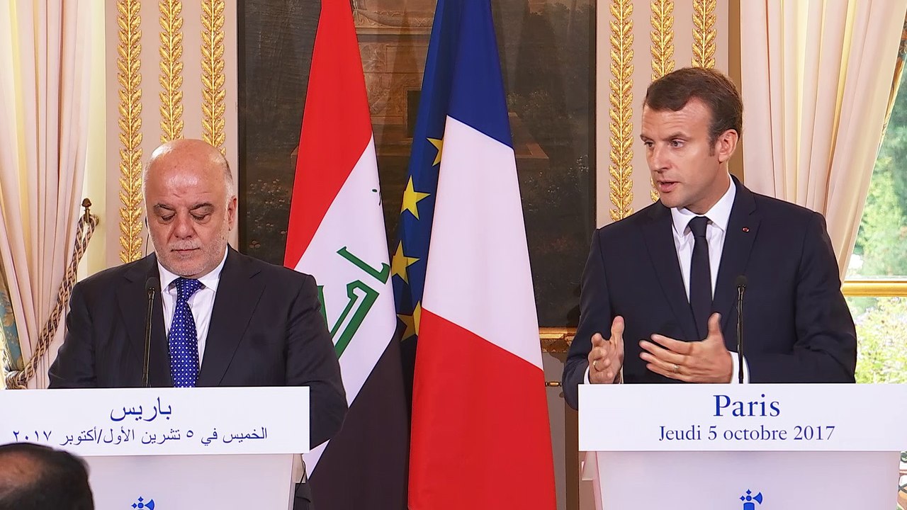 Déclaration conjointe du président de la République, Emmanuel Macron, et de Haïder al-Abadi, Premier ministre d'Irak