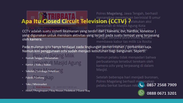 Pasang CCTV Magelang Termurah 0857 2568 7909