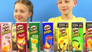 Обычная ЕДА против чипсов ПРИНГЛС ЧЕЛЛЕНДЖ! Что вкуснее? Ordinary FOOD VS chips PRINGLES Challenge