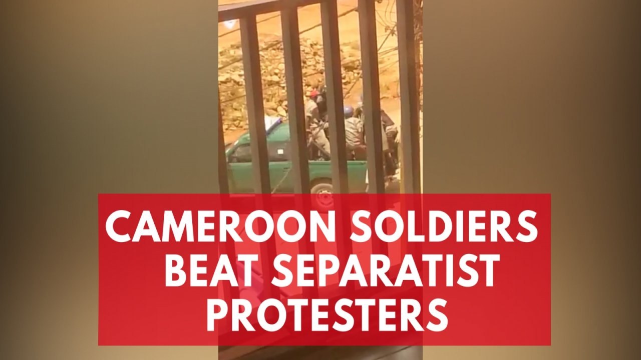 Cameroon soldiers beat separatist protesters