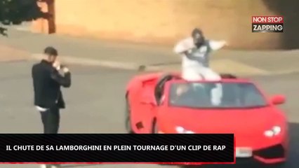 En plein tournage de son clip de rap, il fait le malin et chute de sa Lamborghini (Vidéo)