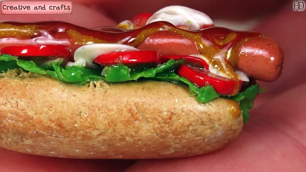 Полимерная глина - ХОТ ДОГ ( polymer clay HOT DOG )