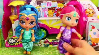 SHIMMER & SHINE Melting Ice Cream Shop + MAKEOVER Play Doh Clothes Nickelodeon Dolls DisneyCarToys
