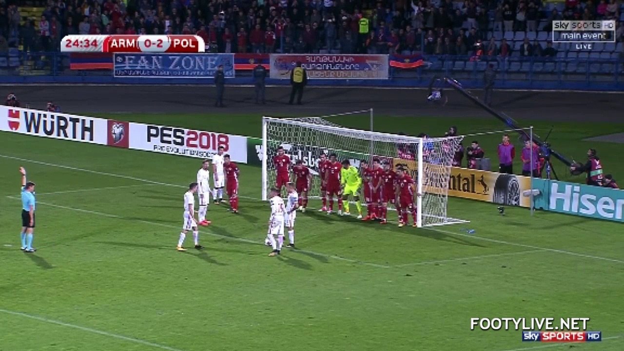 Robert Lewandowski Second Goal - Armenia 0-3  Poland 05.10.2017 HD