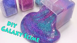 DIY How To Make Galaxy Glitter Slime Foam Clay Learn Numbers Counting BaBy Doll
