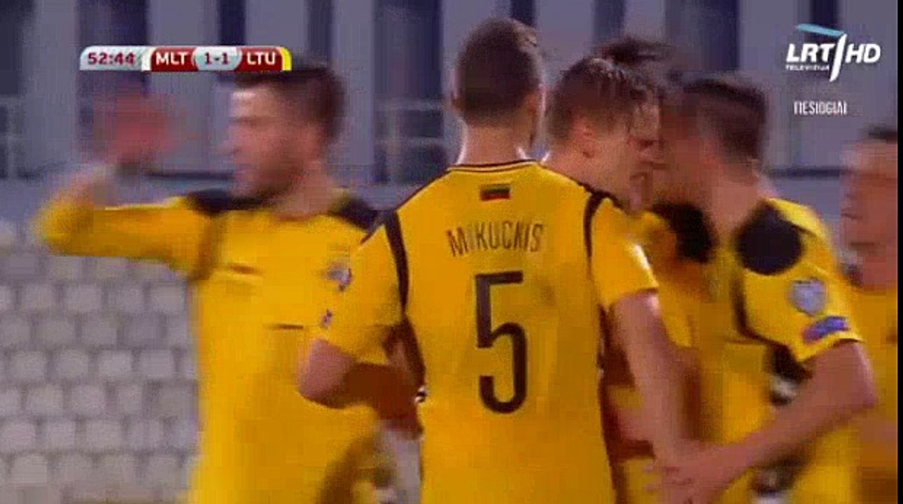 Malta 1 - 1 Lithuania 05/10/2017  Vykintas Slivka Super Goal 53' World Cup Qualif HD Full Screen .