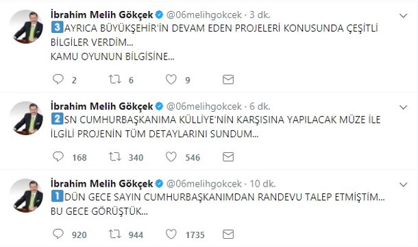 Melih Gökçek, Erdoğan'la Görüşmesinin Ardından İlk Açıklamayı Yaptı