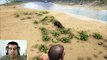 ARK Survival Evolved Woolly Rhino vs T-Rex Batallas dinosaurios gameplay español