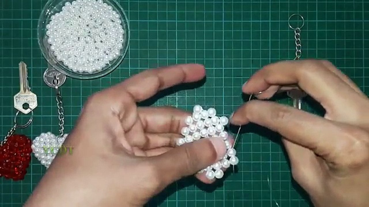 How To Make Crystal Beads Keychains At Home | DIY Home Made Keychains | ♥Heart♥