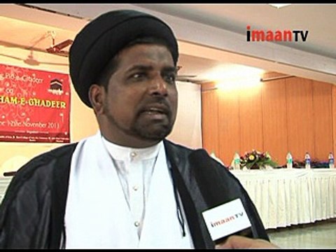 Maulana Noor Ali Abidi talking to Imaan TV on Eid e Ghadeer at Rizvi College, Mumbai.