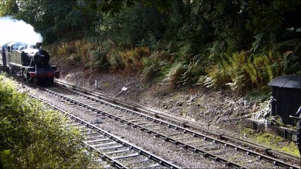 British Steam Engine Puffing through the English Countryside