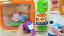 뽀로로 와 마법의 전자렌지 킨더조이 신제품 디즈니 미니 알까기 장난감 놀이 Kinder Joy Surprise eggs & Pororo Magic Microwave toys