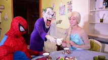 Superhero play tennis - Spider man FROZEN ELSA Maleficent - Spiderman vs Joker SuperHero IRL
