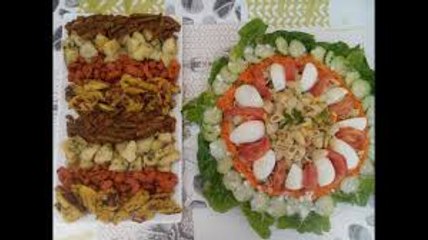 اكلات صيفية خفيفة - طبق الدجاج والخضر مرافق بسلطة المقرونية  لذاذ وبساط