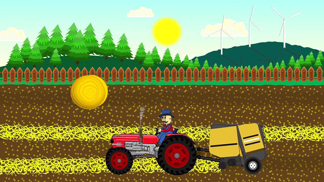 ☻ Farmer Farm Work | Straw - Bajki Traktorek - Prace Rolnika ☻