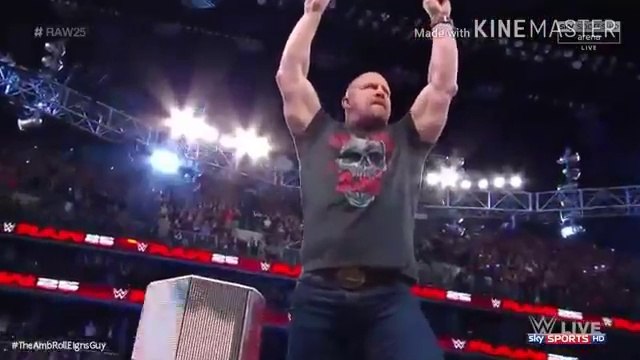 Stone Cold Steve Austin RETURN To RAW Entrance (MONSTER POP) full segment - RAW 25 | Jan 22. 2018