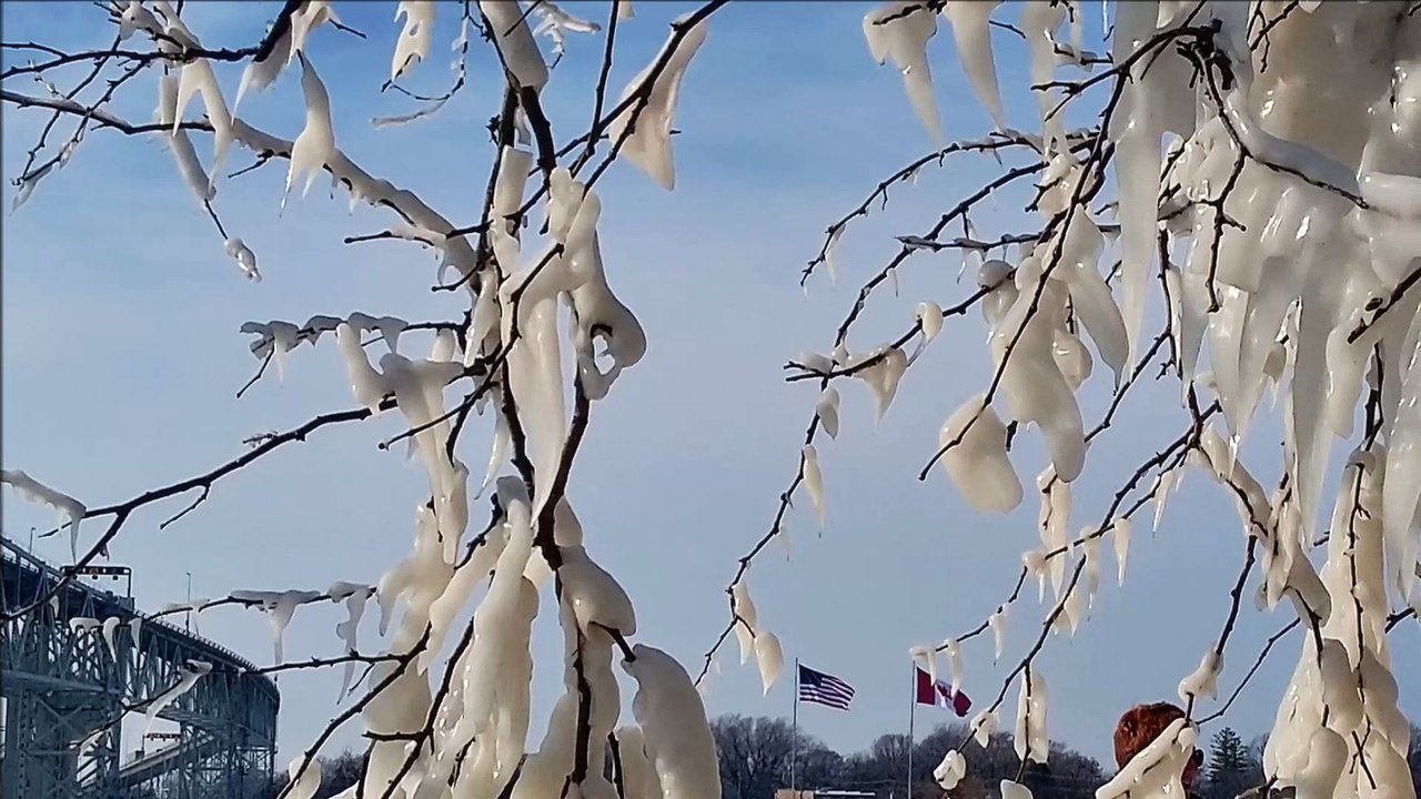 Sarnia Under the Bluewater Bridge Ice Phenomenon