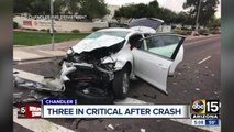 Three injured in crash in Chandler