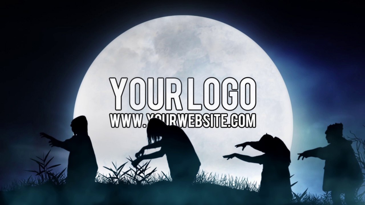 I will reveal your logo in this horror ZOMBIE Halloween video intro