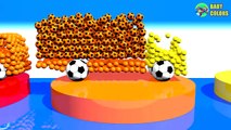 Learn Colors With 3d Truck Cars shape and Soccer Balls For Kids Toddl