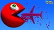 Learn Colors with 3D Airplanes shape and Funny Pacman for Kids Babies Toddlers-ivFgjwW7afA