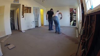 Kitchen Remodeling - Day 4 of 17 - Electric Work, Ducting, Floor Tile Layout, Kitchen Tiling