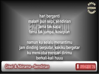 Gisel  Abirama - SENDIRIAN Karaoke Lirik Cover akustik