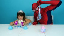 Egg Surprise Challenge Balloons with Spider man and Sweet Baby - Balloons Surpri