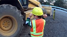 Axel Gets Dumped Out of an Excavator Bucket at a Construction Site