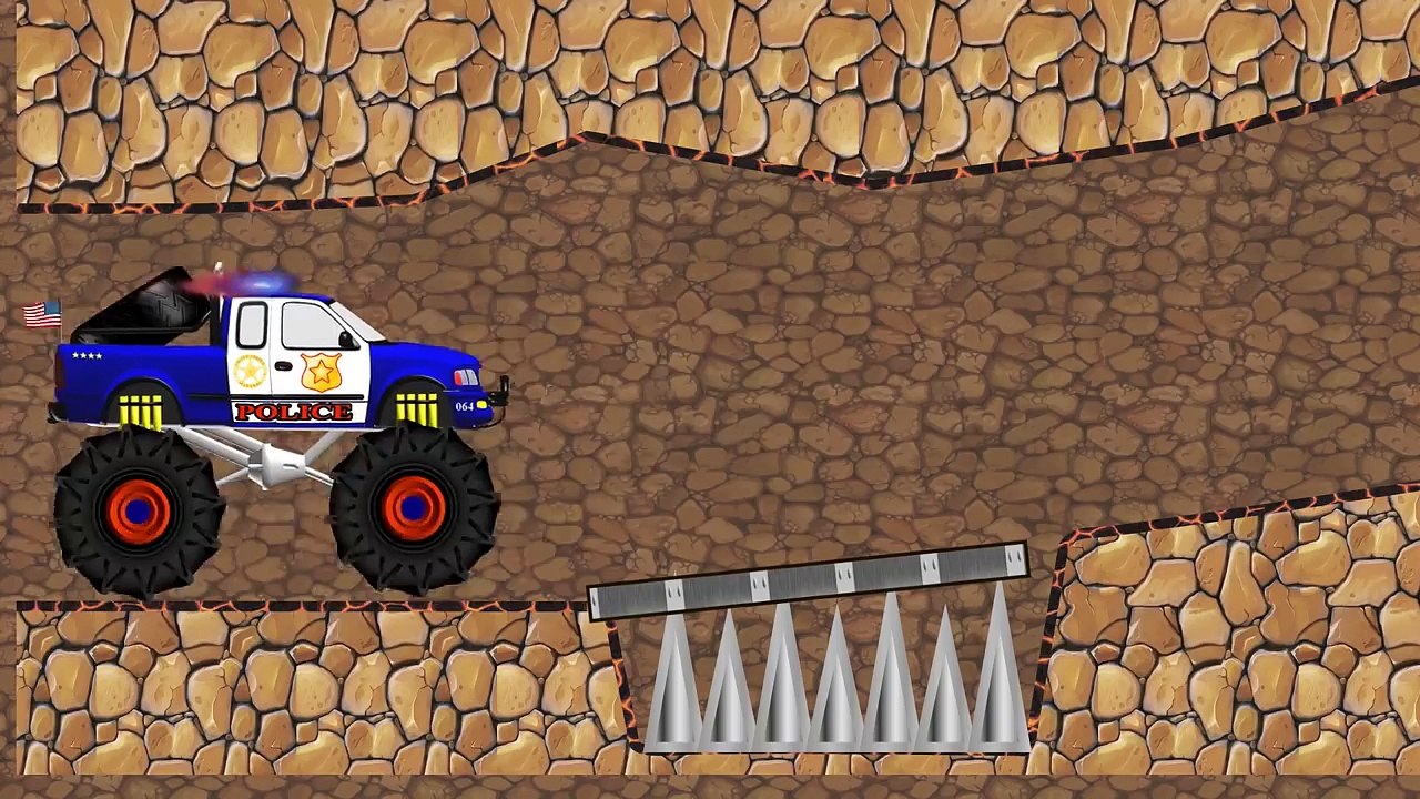 Police Monster Truck Compilation – Learn Vehicles – Learn Colors – Funny Videos for Children