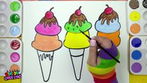 Çizim ve Boya Meyve Nasıl Dondurma Koni Boyası Sayfa Boyama öğrenmek için Resim Boyama öğrenin