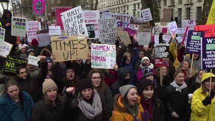 Women protest against Trump outside 10 Downing Street