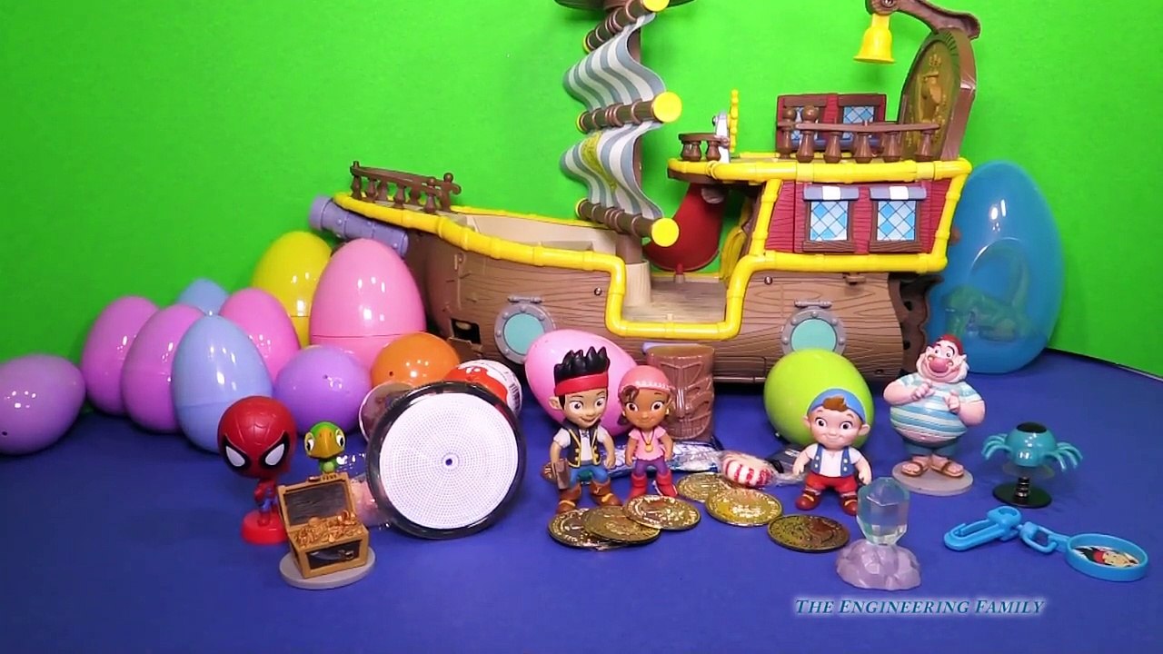 JAKE AND THE NEVER LAND PIRATES Disney Junior Jake Surprise Eggs + Toys Video Parody