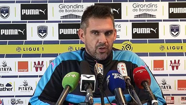 Conférence Jocelyn Gourvennec avant Montpellier Bordeaux par Girondins