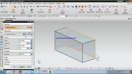 NX CAD - EXTRUDE COMMAND