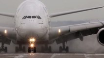 STORM !! Airbus A380 CROSSWIND Landing at Düsseldorf