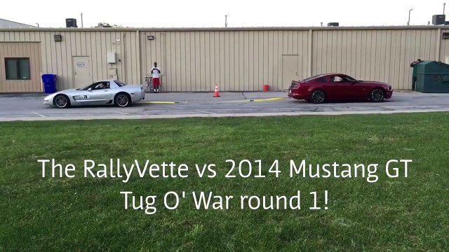 Chevy Corvette Z06 C5 vs 2014 Ford Mustang GT Tug O' War