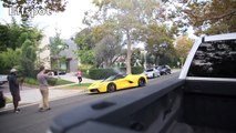 LaFerrari BREAKS DOWN doing Burnouts and Nearly Crashes in Beverly Hills with Porsche GT3!