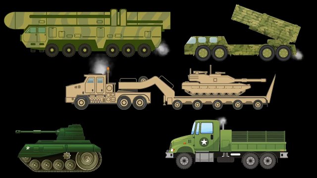 Learning Military Vehicles - Trucks, Airplanes and Ships - Children's Educational Flash Card Videos