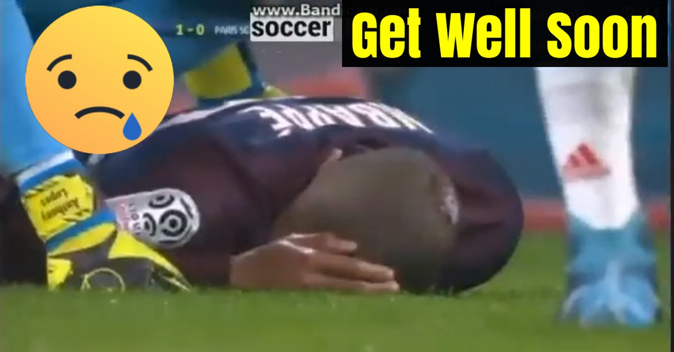 Kylian Mbappe serious injury HD - Lyon 1-0 PSG 21.01.2018