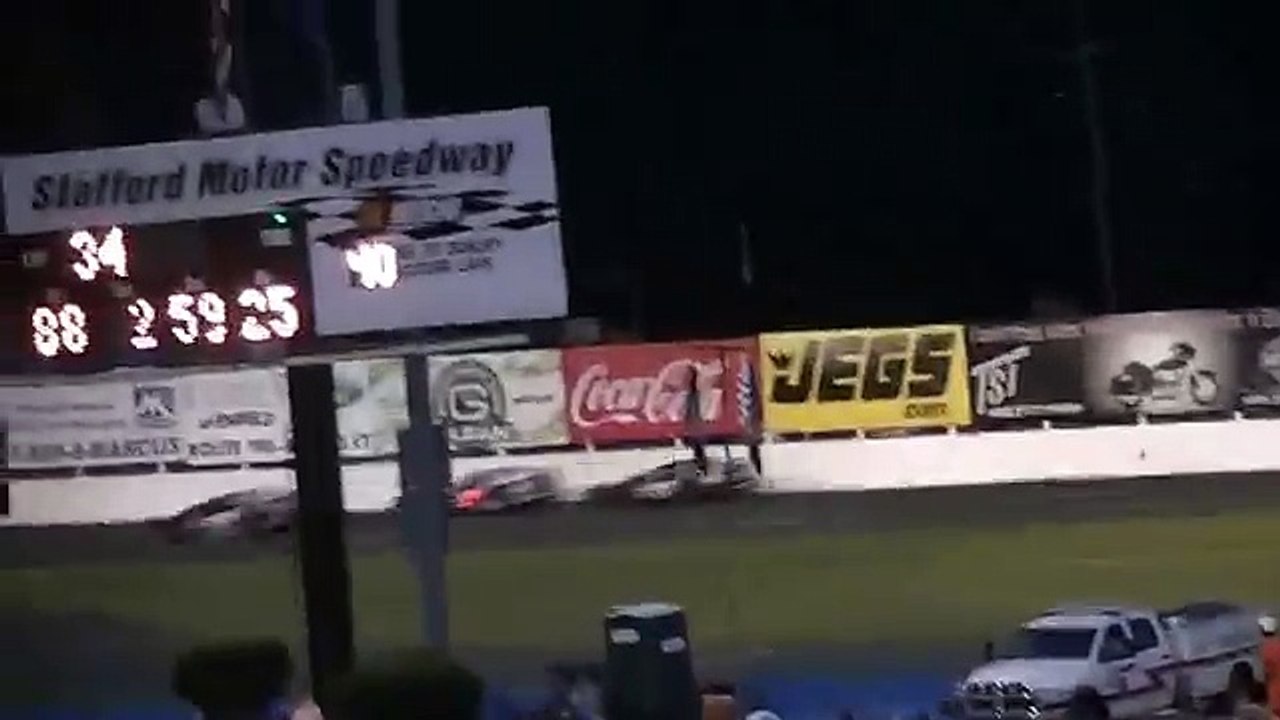 stafford speedway crash between preece and rocco 7 18 2014