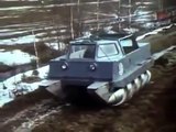 Russian ALL TERRAIN military vehicle drives on snow swamp mud water and land better than 4WD