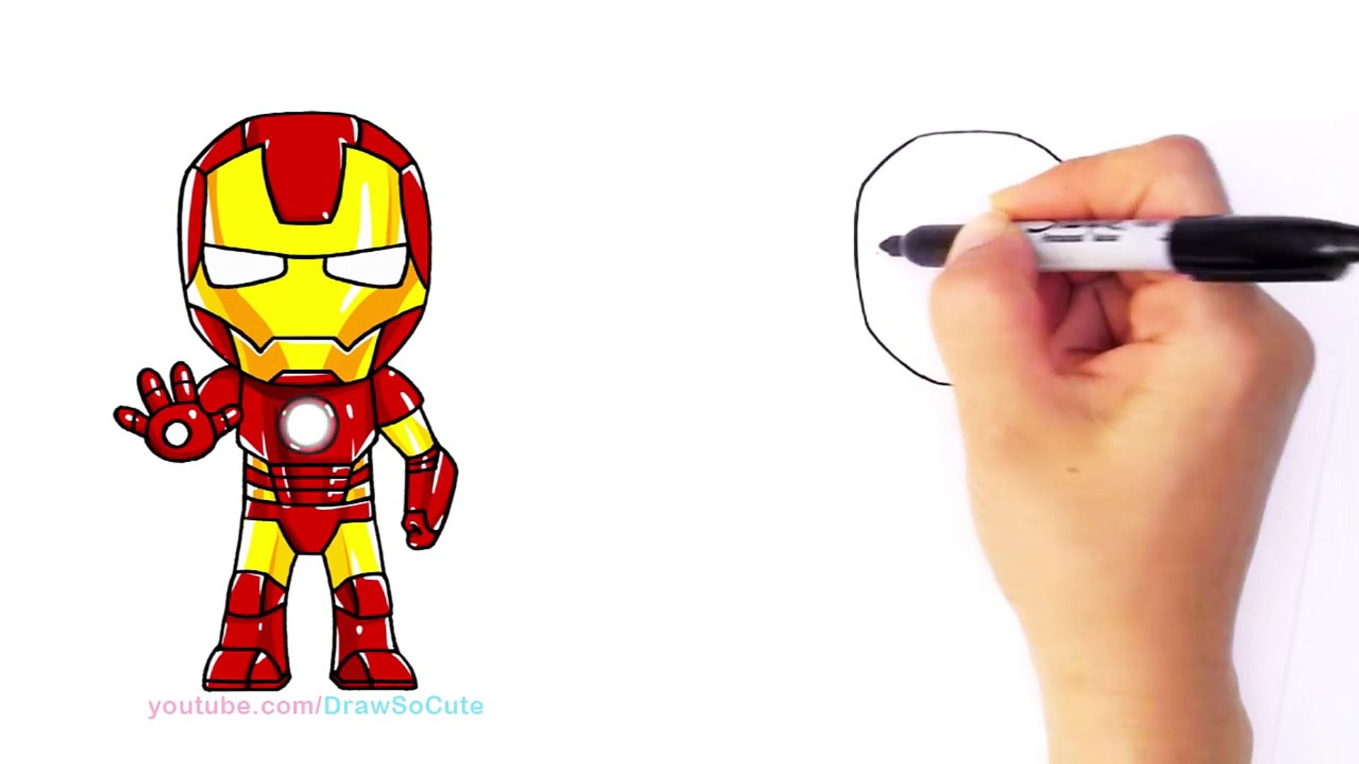 How to Draw Iron Man step by step Chibi Marvel Superhero - video Dailymotion