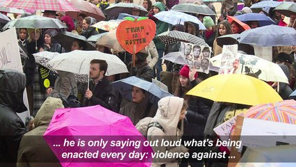 Protesters in Paris hold anti-Trump Women's March