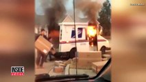 Watch Postal Worker Save Holiday Packages From Burning In Mail Truck Fire