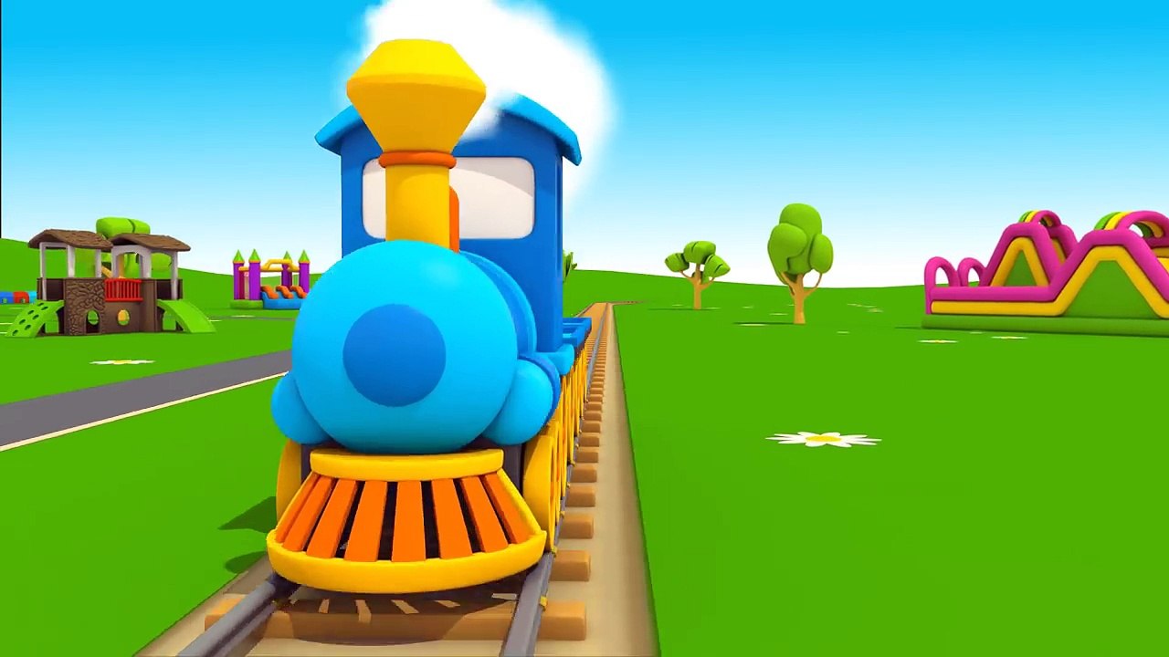 Leo the truck and Harvester. Car cartoon.
