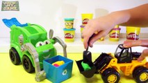 Garbage Truck, Tractor, Wheel Loader, Forklift Play Doh - Learning Trucks for Toddlers and Kids