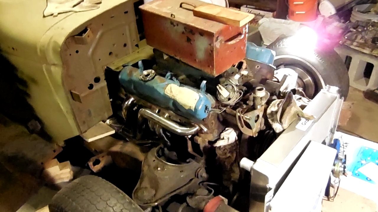Video 7, Hot Rod 1946 dodge pickup, motor mounts, headers, rad and spindles