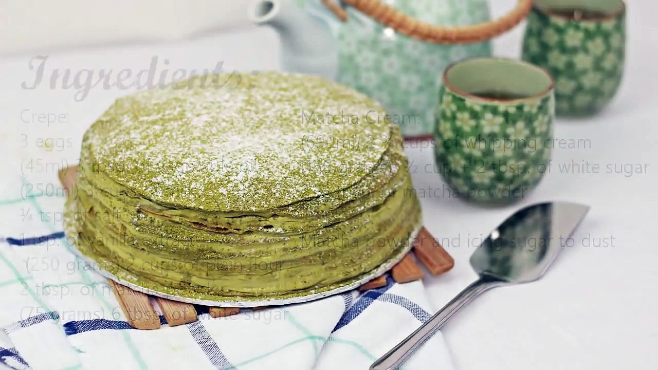 Matcha Mille Crepe Cake (抹茶ミルクレープの作り方) - Christmas - Recipe By ZaTaYaYummy